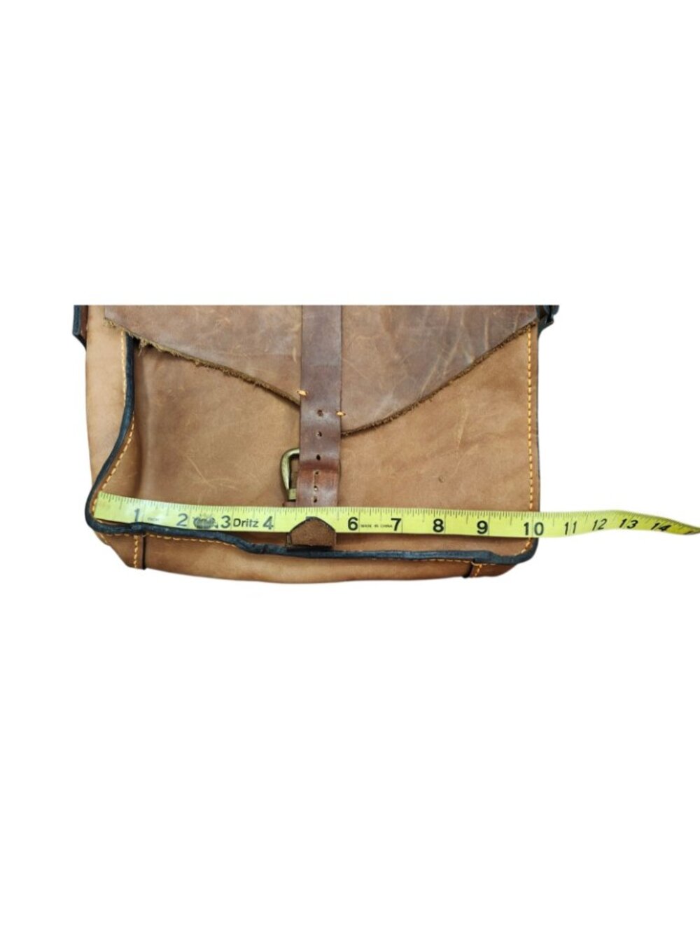 Handmade Genuine Leather Messenger Crossbody Bag Brown Rustic Satchel Unisex - Picture 12 of 16
